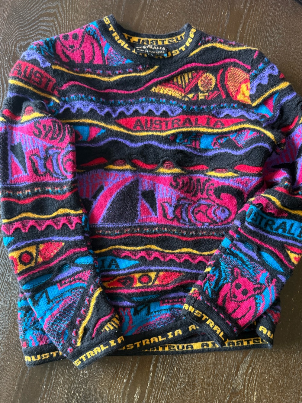 Rare COOGI 3D Knit Sweater M Soul of Australia 100% Wool